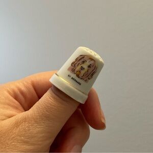 Vintage St. Bernard Dog Collectible Thimble